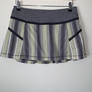 Lululemon Striped Run Reflective Skirt/Skort in Citron Coal Ombré Stripe…